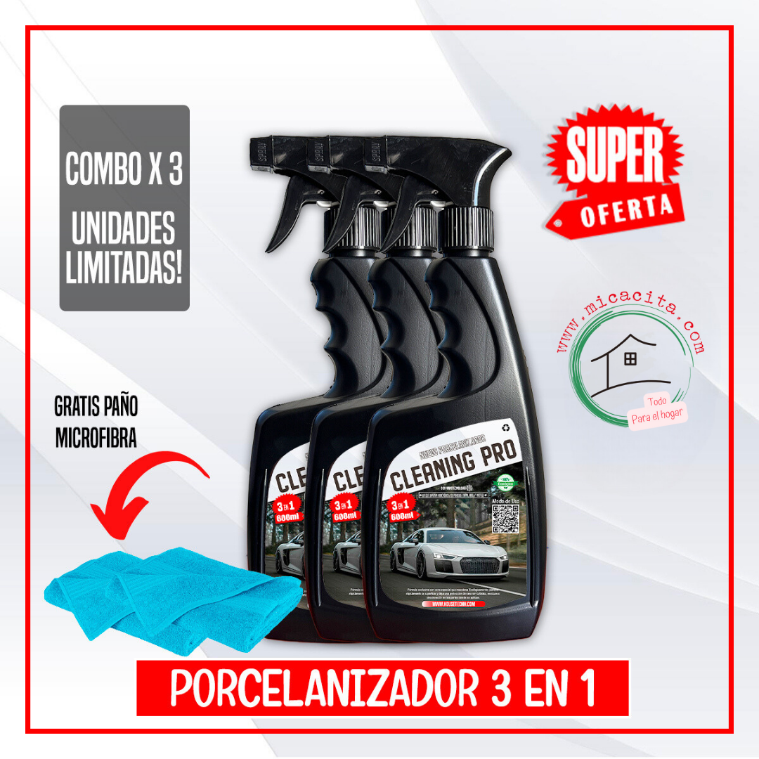 Porcelanizador Cleaning Pro + paño Mfibr