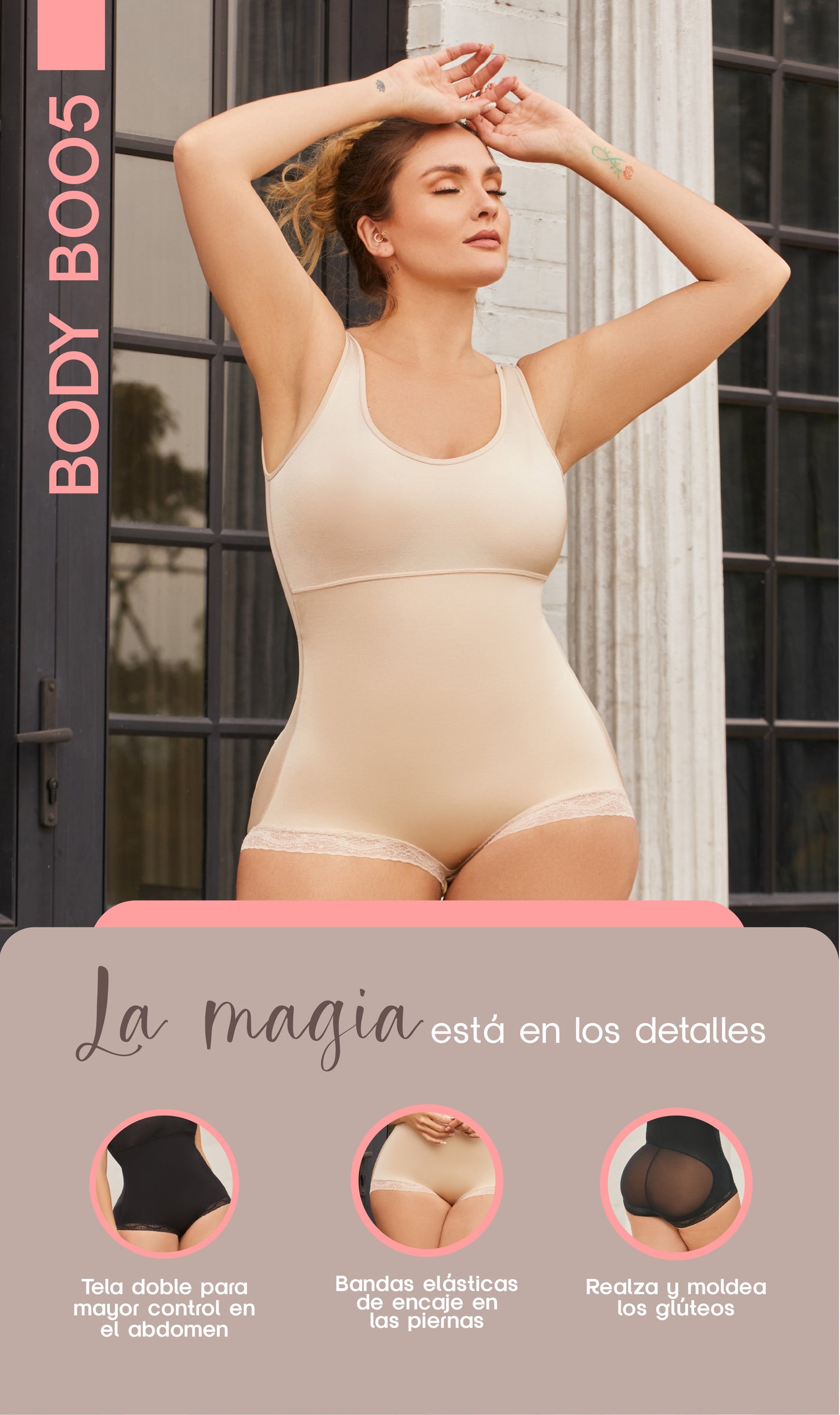 Body con Control de Abdomen - Negro